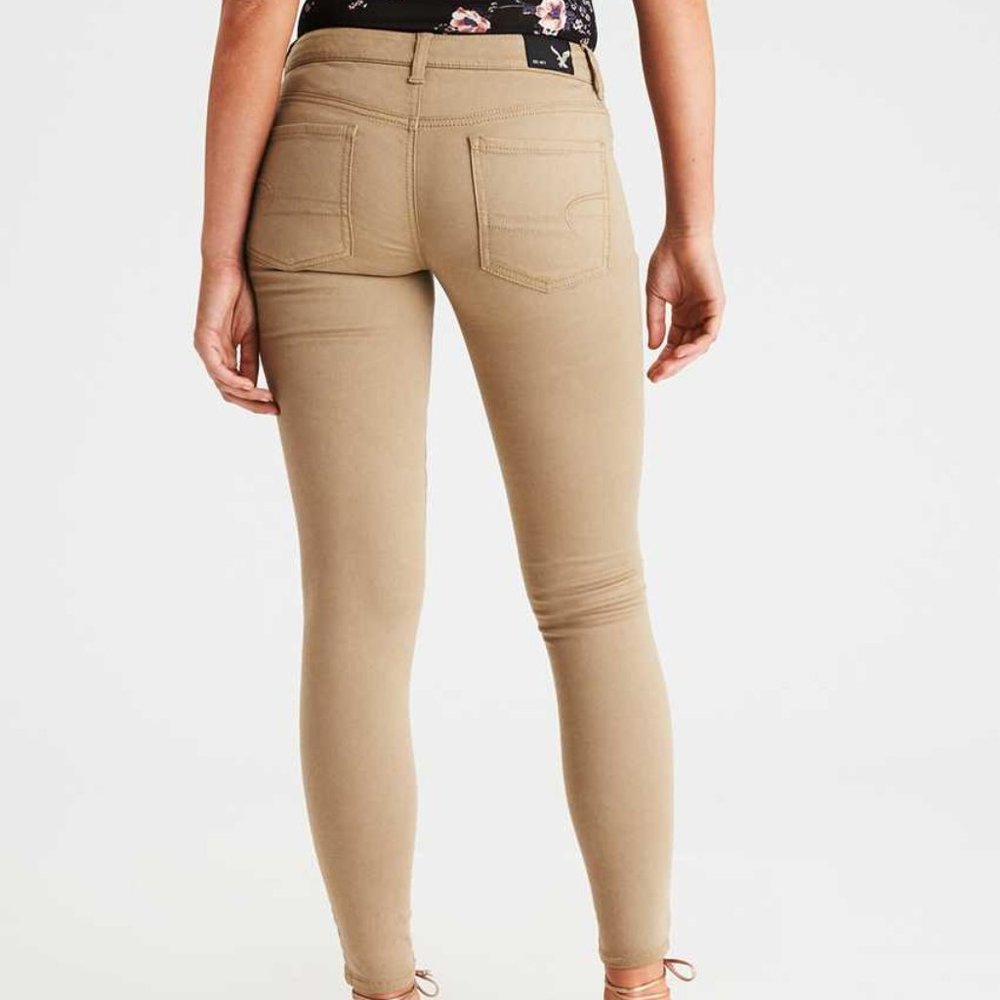 AMERICAN EAGLE Jegging 360 SUPER STRETCH Sz 2 Reg Gold/Khaki